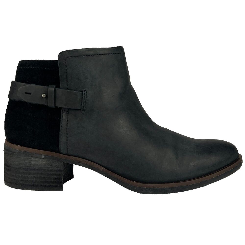 Korks Sonya Women’s Sz 9 M Black Nubuck & Distressed Suede Zip Up Ankle Bootie - Picture 2 of 10